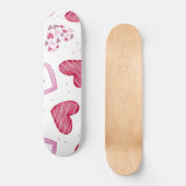 Herzen Muster 36 Skateboard (Vorderseite)