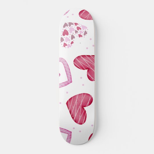 Herzen Muster 36 Skateboard (Vorderseite)