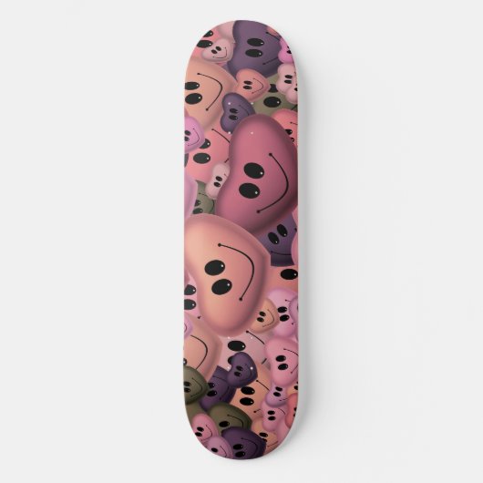 Herzen Muster Ästhetik Skateboard (Vorderseite)