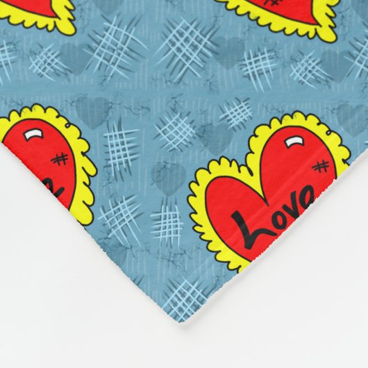 HERZEN, MUSTER FLEECEDECKE (Ecke)