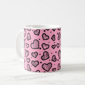Herzen Muster - Inspiriert vom Valentinstag Kaffeetasse (Vorderseite Links)