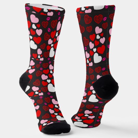 Herzen-Muster Socken (Gewinkelt)