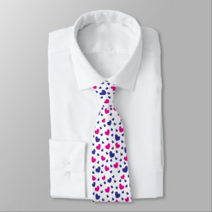 Herzen Muster Valentinstag Blau Pink Krawatte