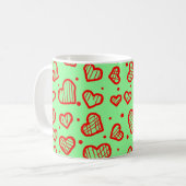 Herzen Muster - Valentinstag inspiriert Kaffeetasse (Vorderseite Links)