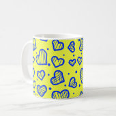Herzen Muster - Valentinstag inspiriert Kaffeetasse (Vorderseite Links)