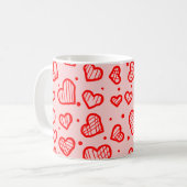 Herzen Muster - Valentinstag inspiriert Kaffeetasse (Vorderseite Links)