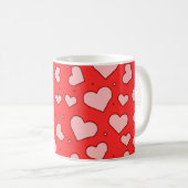 Herzen Nahtloses Muster  Kaffeetasse (VorderseiteRechts)