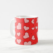 Herzen Nahtloses Muster  Kaffeetasse (Vorderseite Links)