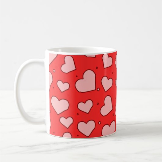 Herzen Nahtloses Muster  Kaffeetasse (Links)