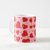 Herzen Nahtloses Muster  Kaffeetasse (Vorderseite Links)