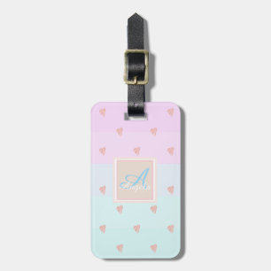 Herzen, Ombre gestreift  personalisiertes Monogram Gepäckanhänger