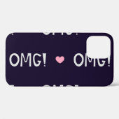 Herzen, OMG Text, süßes Muster Case-Mate iPhone Hülle (Rückseite (Horizontal))