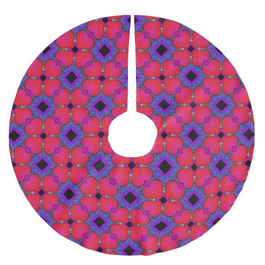 Herzen Polyester Weihnachtsbaumdecke (Vorderseite)
