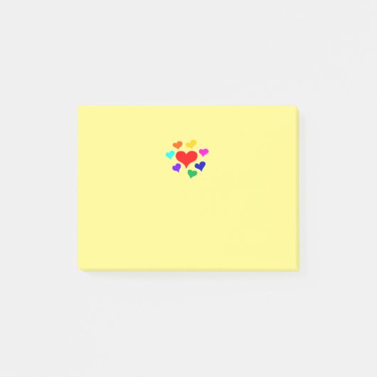 Herzen Post-it Klebezettel (Vorderseite)