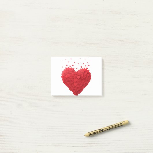 Herzen Post-it Klebezettel (Auf Schreibtisch)