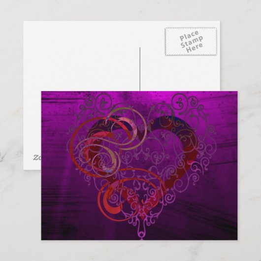 Herzen Postkarte (Vorne/Hinten)