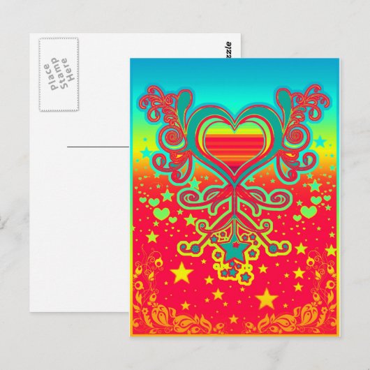 herzen postkarte (Vorne/Hinten)