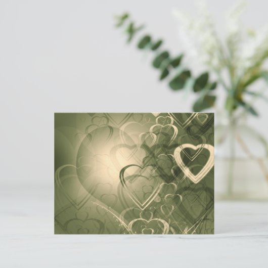 Herzen Postkarte (Stehend Vorderseite)