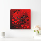 Herzen Quadratische Wanduhr (Zuhause)