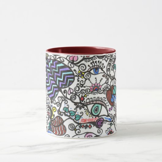 - Herzen, Reben u. Augen Tasse (Zentrum)