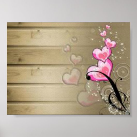 Herzen rosa poster (Vorne)