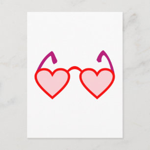 Herzen Rosarote Brille Brille Rose-farbene Brille Postkarte