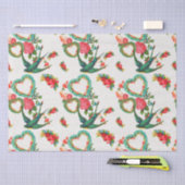 Herzen, Rose und Hummingvögel Vintag Seidenpapier (Handwerk)