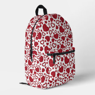 Herzen Rote Rosen Muster Minimalist Valentinstag Bedruckter Rucksack