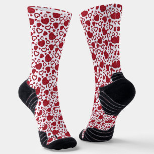 Herzen Rote Rosen Muster Minimalistischer Valentin Socken