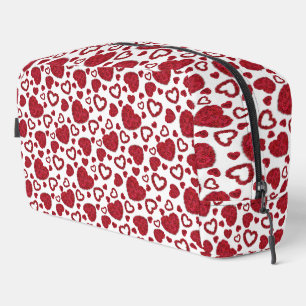 Herzen Rote Rosen Muster Minimalistischer Valentin Waschbeutel