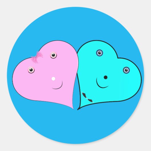 HERZEN RUNDER AUFKLEBER (Vorderseite)