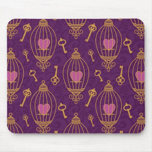 Herzen-Schlüssel-Muster Mousepad (Vorne)
