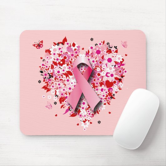 HERZEN, SCHMETTERLINGE UND ROSA BAND MOUSEPAD (Mit Mouse)