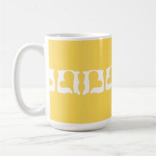 Herzen Senfgelb und Weiß Kaffeetasse