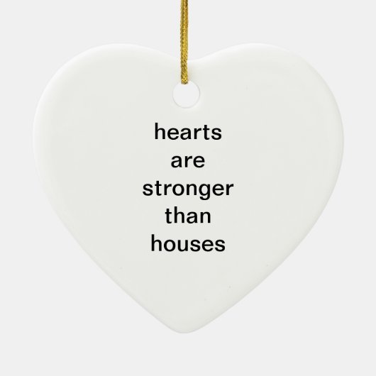 Herzen sind stärker als Häuser Keramikornament (Hinten)