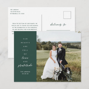 Herzen sind voll Foto Hochzeit Danke Postkarte