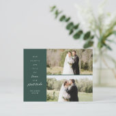 Herzen sind voll zwei Foto Hochzeit Vielen Dank Postkarte (Stehend Vorderseite)