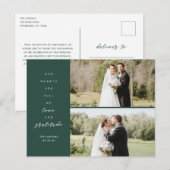 Herzen sind voll zwei Foto Hochzeit Vielen Dank Postkarte (Vorne/Hinten)