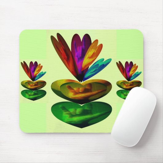Herzen sprechen i-Liebe Sie in ASL Mousepad (Mit Mouse)