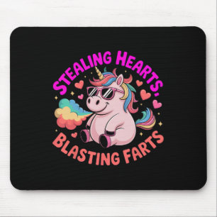 Herzen stehlen, Furze sprengen, Einhorn Valentinst Mousepad
