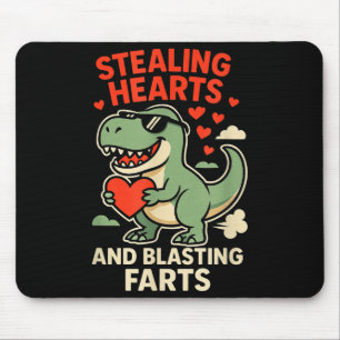 Herzen stehlen und Furze loslassen Trex Kinder Mousepad