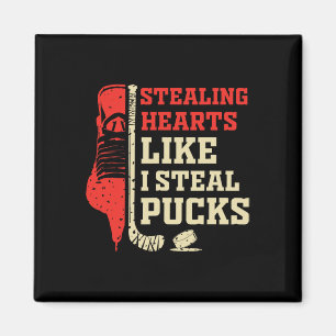 Herzen stehlen wie ich Pucks stehle Funny Valentin Magnet