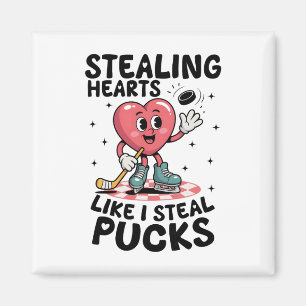Herzen stehlen wie ich Pucks stehle Funny Valentin Magnet