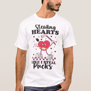 Herzen stehlen wie ich Pucks stehle Funny Valentin T-Shirt