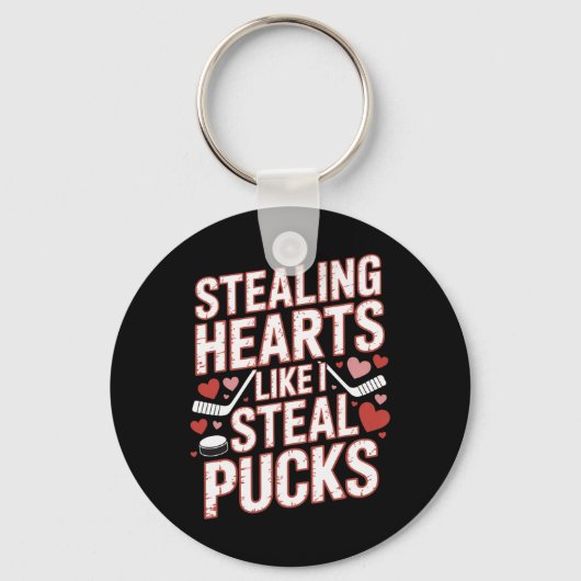 Herzen stehlen wie ich Pucks stehle Hockey Valenti Schlüsselanhänger (Vorderseite)