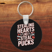Herzen stehlen wie ich Pucks stehle Hockey Valenti Schlüsselanhänger (Vorderseite)