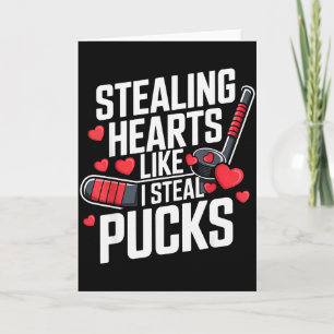 Herzen stehlen wie ich Pucks stehle Valentinstag Karte