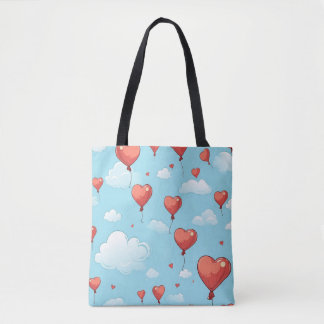 Herzen steigen auf tasche