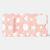 Herzen, Sterne und Wirbel aus rosa Brise Case-Mate iPhone Hülle (Rückseite (Horizontal))