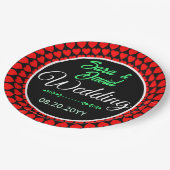 Herzen Symbole Rot Mandala-Muster-25870 Papier Pla Pappteller (Schrägansicht)